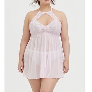 NWT Sz 1 Torrid babydoll and thong set